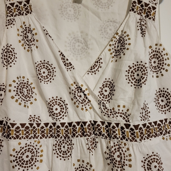 Ann Taylor Loft Sleeveless Top Cotton Lined Geometric Print Size 16 - Picture 2 of 3